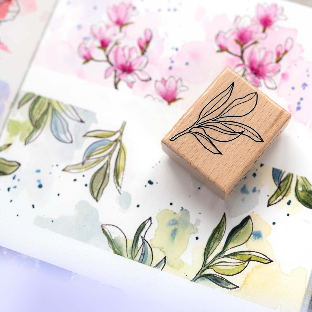 Letterbraut Stempel Blätter