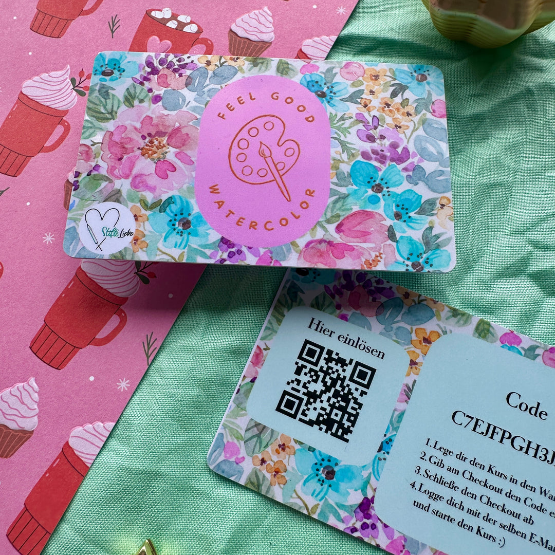 Feel Good Watercolor Gutscheinkarte