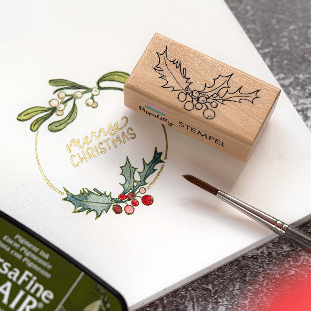 Letterbraut Stempel Ilexzweig