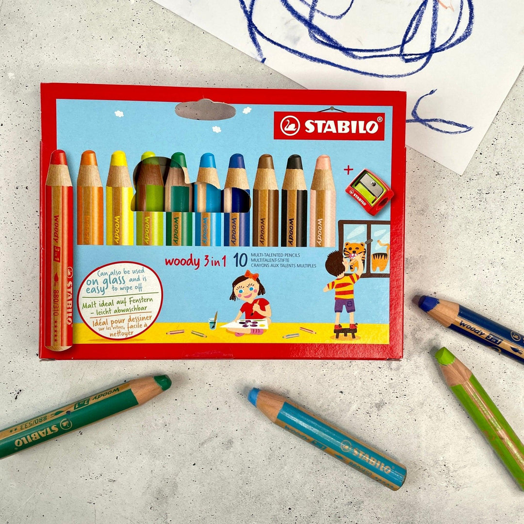 STABILO Woody 10er Set mit Spitzer - Stifteliebe