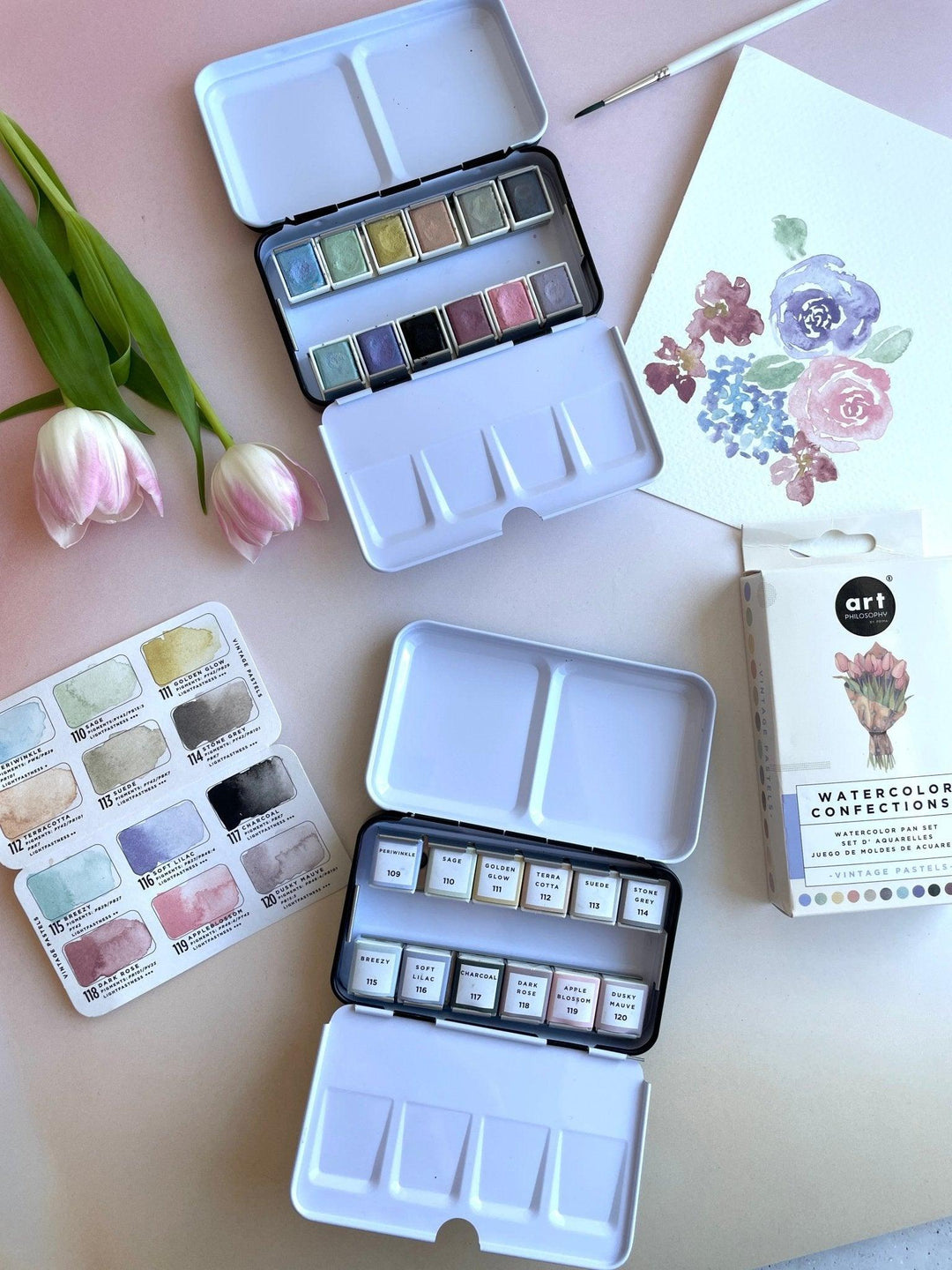 "Vintage Pastel" Watercolor Confections - Stifteliebe